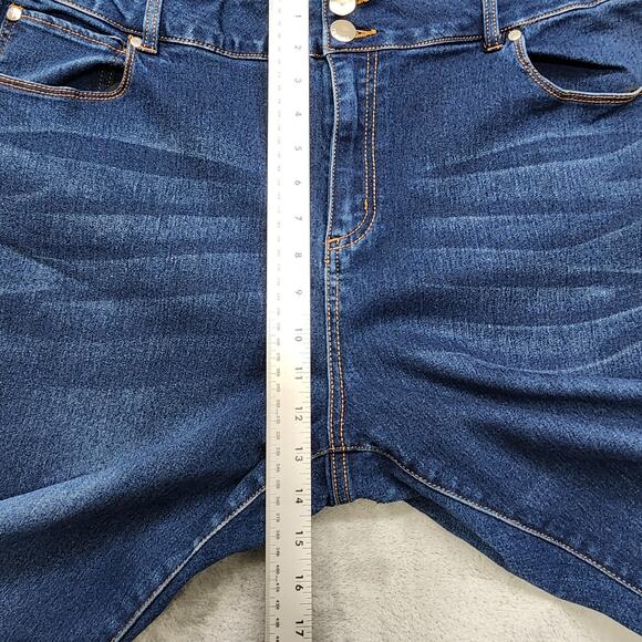 Tahari Jeans Womens 22W Blue Charlotte Comfort Luxe Double Button Skinny Stretch - Picture 10 of 13